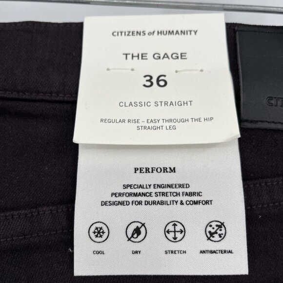 Citizens of Humanity Jeans Men 36 Purple Gage Classic Straight Denim Stretch - Picture 7 of 10